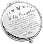 PLITI to My Daughter Compact Mirror from Mom Dad Daughter Graduation Gift Daughter Inspirational Pocket Mirror (Daughter closed MM)