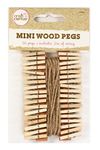 36 Mini Wooden Pegs with 2m of Jute String Christmas Cards Photos Notes