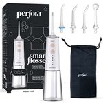 Perfora Smart Water Dental Flosser - 220 ml Tank Capacity With 5 Modes & 5 Nozzles| 1 Year Warranty | Dental Flosser For Teeth Oral Care, IPX7 Waterproof, Rechargeable (White Gold)