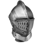 EXCLUSIVE COLLECTION PRIVATE LIMITED> King Wolf Armor Helmet Silver Finish | Medieval Metal Knight Helmets, 8x9x14 Inches