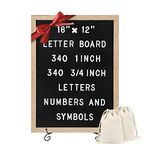 Large 12” x 16” Felt Letter Board with 680 Letters, Numbers & Symbols — Personalised Peg Board Perfect for a Pregnancy & Baby Announcement, Reminder, or Quotes — Wall Mounted & Free Standing — Black