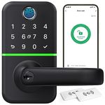 Keypad Smart Door Lock with Handle: Kucacci Keyless Entry Door Lock - Digtal Door Lock with Keypad Code - Fingerprint Door Lever Lock Deadbolt Alternative - IP66 Waterproof Smart Lock for Front Door