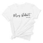 Personalised Mrs T-Shirt with Last Name and Established Date | Gift for Bride | Future Mrs Shirt | Wedding Tee | Bridal Party Hen Honeymoon