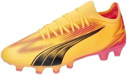 PUMA Unisex's Ultra Match Fg/Ag Soccer Shoe, Sun Stream Puma Black Sunset Glow, 12.5 US