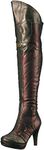 Ellie Shoes Women's Wonder Superhero Boots - Sexy Thigh High Heels Red Gold, 6, Red, 4 UK