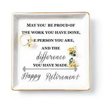 Titanape Happy Retirement Gifts for Women, Ring Dish Trinket Dish Jewellery Holder – Leaving Present Retirement Appreciation Gifts for Colleagues, Mum, Co-workers, Teacher, Female Friend, Wife, Sister