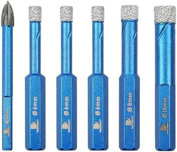 Diamond Drill Bit - BRSCHNITT 1/4 * 3、5/16、3/8+1/4Inch Masonry Drill Bits Set for Porcelain Tile Ceramic Stone Granite Marble,Hex Shank Diamond Hole Saw Drill Bit(6pcs/Pack)