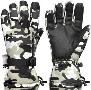 Odtmger Snow Gloves,Touchscreen Ski Mittens,Warm Cold Weather Ski Gloves for Parent Boys Girls