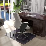Natsukage Glass Chair Mat 36" x 48" 1/4" Thick Tempered Glass Office Chair Mats Desk Chair Mat for Carpet or Hardwood Floor Computer Chair Mat Floor Protector(Grey)