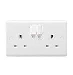 Knightsbridge CU9KW Smart Twin Socket - WiFi No hub Required, white, Curved Edge