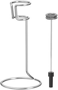 Maestri House Milk Frother, Rechargeable Holder and Whisk Rod, Compact Design, Stainless Steel, Silver, Residential Use