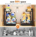 2 Packs under Sink Organizer, Height Adjustable 2 Tier under Kitchen Sink Organi
