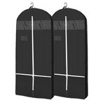 Cabilock Garment Bags Hanging Breathable Gusseted Garment Covers Travel Storage Suit Bag Cover with Clear Window and ID Card Holder for Suit Gowns Dresses Coats (Set of 2)