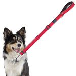 PETBABA Short Dog Leash, 3ft Adjustable Lead with Soft Padded Handle to Control Pet in Traffic, Reflective Safety at Night Walk, Suitable Training Your Pet in Red