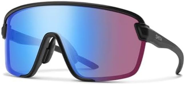 SMITH Bobcat Sunglasses with Chromapop Lenses - Polarized Sunglasses - for Men & Women - Matte Black ChromaPop Low Light Rose Blue Mirror