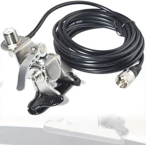 HYS Car Antenna Mount Stainless Steel Car Clip Mount Trunk Lid Hatchback Mount Bracket Adjustable Angle with SO239 to PL-259 Connector,16.4Ft of RG-58 Coax Cable