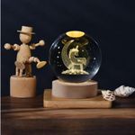 Desidiya 3D Unicorn Crystal Ball Night Light with Wooden Base - LED USB Table Lamp for Kids, Teens, and Home Decor