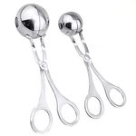 DodoBee Meatball Scoop Ball Maker, 2PCS Stainless Steel Meat Baller Tongs, Cake Pop Maker Meatball Scooper Cake Pop Scooper Melon Baller Rice Dough Ice Tongs for Kitchen Tools, Ball Size 1.38"&1.78"