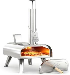 BIG HORN OUTDOORS Pizza Ovens Wood Pellet Pizza Oven Wood Fired Pizza Maker Portable Stainless Steel Pizza Grill