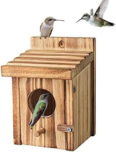 Humming Bird Houses for Outdoor Hanging Small Bird Nesting Box - Wood Nest for Robin, Hummingbird, Parakeet, Bluebird - Perch House for Outdoors Birdhouse Birds - Made of Pine Wood