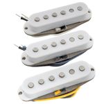 Musiclily Pro Staggered Alnico 5 Magnet Single Coil Neck Middle Bridge Pickups Set 5.8K for Strat Style Electric Guitar, White