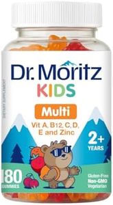 DR. MORITZ Kids Multivitamin Gummies - Kids Vitamins Multivitamin with 12 Essential Nutrients - Vegetarian Multivitamin Kids Gummies with VIT A, B, C, Zinc & More - Toddler Vitamins, 180 Count