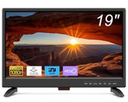 Feihe 19 Inch Flat Screen TV Built in Digital ATSC Tuners, 1080p LED TV with HDMI VGA AV USB Port for Kitchen, Bedroom, RV, Caravan, Camping, Outdoor