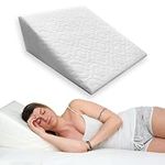 Feature Home New Wedge Pillow for Acid Reflux, GERD and Back Pain Relief – Ergonomic Design Incline Support Cushion for Reading, Sleeping, Sitting, Knee/Leg Support, Breast-Feeding, Resting