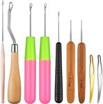 9 Pieces Crochet Hook for Hair Interlocking Tool Latch Hook Crochet Hair Needles Dreadlock Accessories for Hair