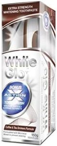 White Glo Coffee & Tea Drinkers Extra Strength Whitening Toothpaste, Revolutionary Micro Wax Protective Shield to Repel Future Stains, Micro-Polishing Particles Targets Yellowing on Teeth - 150g