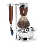 MÜHLE RYTMO Steamed Ash 4-piece Pure Badger / Fusion Shaving Set (S81H220SF)