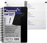 Mentor Creations My password book - 7" X 5" Quick search design password and private code journal (Black, Regular)