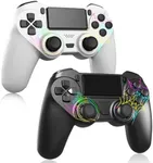 2 Pack Wireless Controller for PS4 - Controller fit for PlayStation 4/Pro/Slim/PC, Spider Pattern Design, 1000mAh Battery, Adjustable RGB, Double shock, 6-Axis Gyro, Built-in Speaker