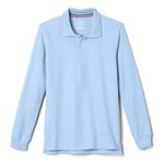 French Toast Boys' Pique Polo School Uniform Shirt with Long Sleeves Girls, Light Blue, 5