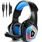 Galopar Gaming Headset for PS4 with Microphone, Headset for PC, Noise Canceling Adjustable Headphones, Compatible with PS5, PS4, Xbox One, Switch, PC, PS3, Mac, Laptop for Kids, Adults Games