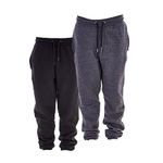 Keanu 2 Pack Regular Fit Kids Joggers - Super Soft Jogging Bottoms with Brushed Fleece Lining - Lounge Pants Gym Joggers Boys Girls School Uniform - Ages 5-14 (Black/Charcoal Pack, 11-12 Years)