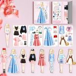 Yilia Magnetic Princess Dress Up Paper Doll, 2025 New Paper Dolls Magnetic Dress Up Dolls for Girls Ages 4-7, Pretend Play Toys Magnet People Clothes Game for Girls Imagine Set Birthday Gift