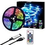 WOWLED LED 2M TV Backlight USB Bias Lighting Kits, 6.6ft 20 Color & 22 Dynamic Modes Back Lighting for HDTV, USB Powered LED Strip Light with RF Remote for PC Monitor