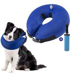 SlowTon Inflatable Dog Recovery Collars Cones, Soft Comfy Quick Release Donut Collar for After Surgery, Prevent Dogs from Touching Stitches Biting Licking Wound, Does Not Block Vision