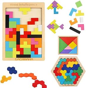 EACHHAHA 3 in 1 Puzzle di legno |Tangram Bambini Set | Giochi Montessori 3 4 5 6 Anni | Giocattoli di Formazione del Cervello | Regali Educativi per Bambini