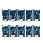 HiLetgo 10pcs 5V 1A 18650 Lithium Battery Charging Board TP4056 Lithium Battery Charging Board Micro USB Charge Module With Protect