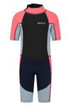 Mountain Warehouse Junior Kids Shorty Wetsuit - 2.5mm Thickness, Neoprene Kids Wetsuit, Flat Seams Childrens Wetsuit, Adjustable Neck Swimming Suit - For Spring, Summer Fuchsia 9-10 Years