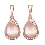 Yellow Chimes Drop Earrings for Women Fashion Rosegold Opal Stone Drop Earrings | Rosegold Plated Drop Earrings for Girls | Birthday Gift For Girls & Women Anniversary Gift for Wife