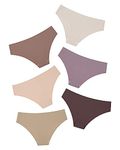 DEANGELMON Women Seamless Underwear Hipster Microfiber Bikinis Panties No Show Invisible Briefs Comfortable Pack (6P2,S)