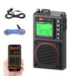 Raddy RF75A APP Control Shortwave Radio, Portable AM/FM/VHF/SW/WB Weather Radio, Pocket Radio Rechargeable w/ 9.85 Ft Wire Antenna