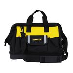 STANLEY STST516126 16'' Multipurpose Tools Storage Water Proof Open Mouth Bag for Easy & Convenient Storage, 1 Year Warranty, YELLOW & BLACK