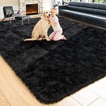 Noahas Fluffy Area Rugs for Bedrooms,5 x 8 Feet Black Shag Rugs for Living Room,Plush Fuzzy Kids Room Rugs,Throw Carpets for Girls Boys Pets Room Rugs Nursery Rug