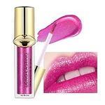 Lip Gloss Shimmering Lipsticks, Bright Pink Non-stick Cup Glitter Lipstick, Highly Pigmented Waterproof Long Lasting Liquid Lipstick, Not Fade Non-sticky Lip Stain, Gift for Women & Girls