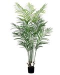 Leflos Artificial Palm Tree Indoor, 5ft Tall Faux Dypsis Lutescens Plant with 13 Detachable Trunks, Large Tropical Fake Palm Tree Silk Areca Palm Plant in Pot, Nice Home & Housewarming Decor