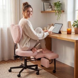 NYPOT Kneeling Chair with Back Support, Criss Cross with Foot Rest & Wheels